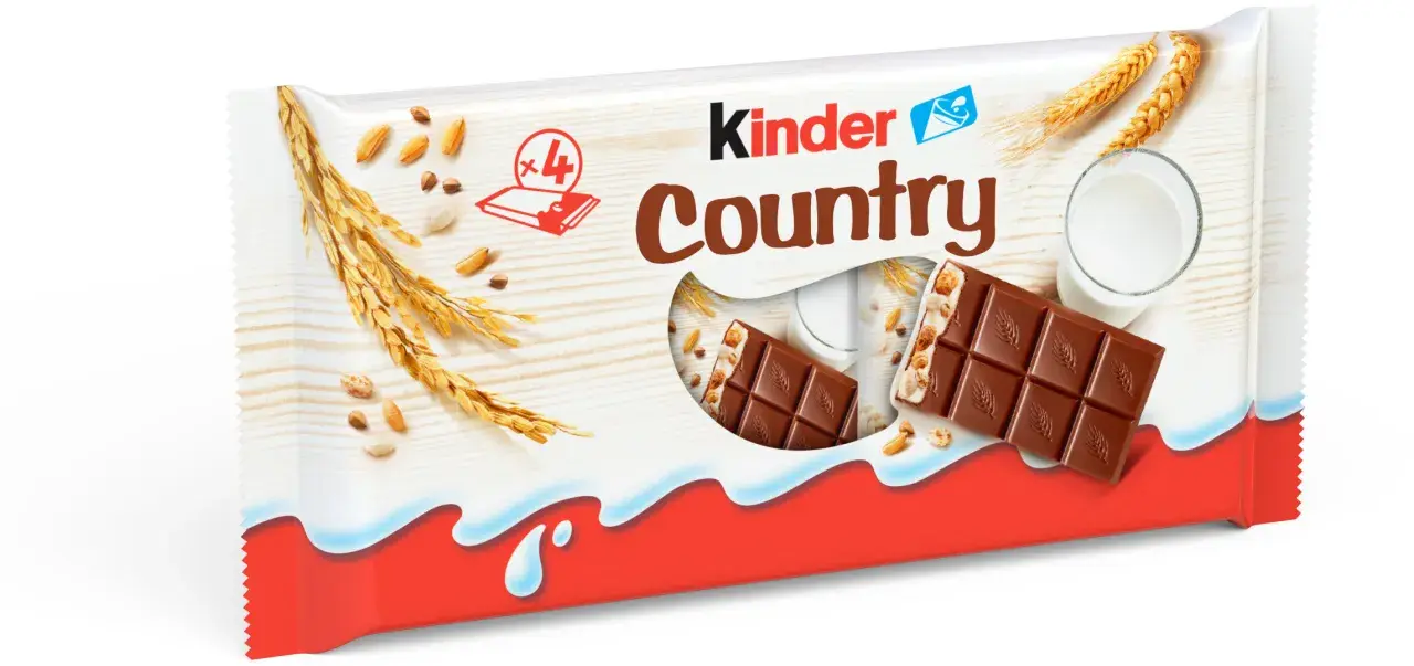 Kinder Country: czekolada z mlekiem i zbożami. Sprawdź, ile ma kinder country kcal, by cieszyć się smakiem bez wyrzutów sumienia.